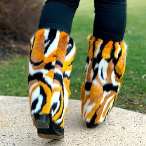 Designer Faux Fur Leg Warmers